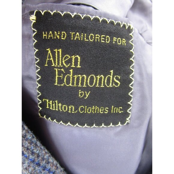 VINTAGE Allen Edmonds Sport Coat 42 Windowpane Tweed Hand Tailored - Picture 10 of 13